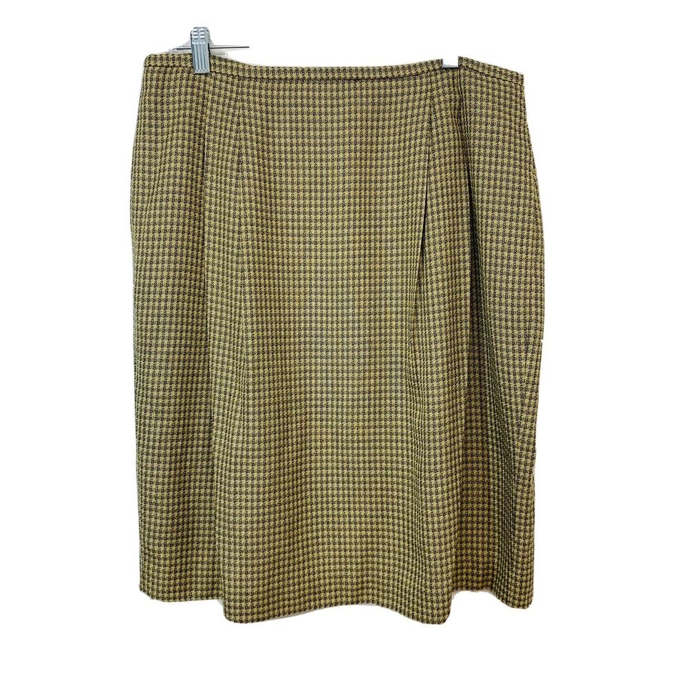 Jones Wear Skirt Size 16 Houndstooth Print Lined Tan Brown Career‎  Business